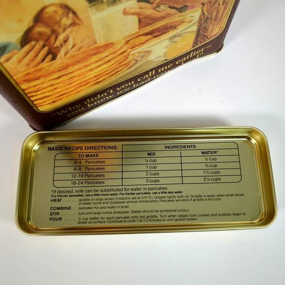 Vtg Pillsbury Hungry Jack Pancake Mix Tin Empty Metal Box Container Minor Wear - Picture 5 of 9